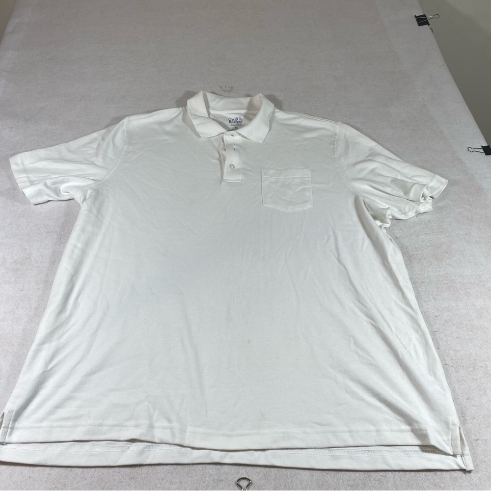 Croft & Barrow Shirt Men’s XXL Polo Short Sleeve White Pocket Shirt casual